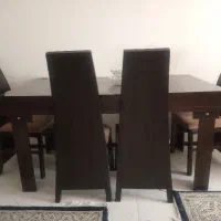 میز ناهارخوری 6نفره دارای نورمخفی چراغ Lid آبی