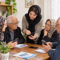 آموزش خصوصی کار با موبایل مخصوص سالمندان