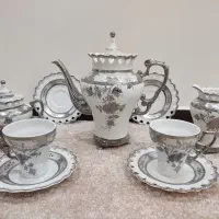 سرویس چای خوری دور قلبی آب طلا کاری آنتیک