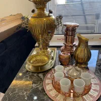 ست سماور زغالی برنج و مس|صنایع دستی و سایر لوازم تزئینی|کرج, حسین‌آباد|دیوار