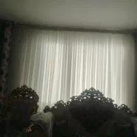 پرده حریر با دوتا دستک|پرده، رانر، رومیزی|تربت‌حیدریه, شهرک ولیعصر|دیوار