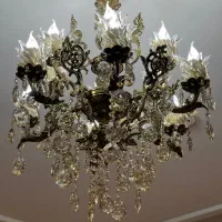 لوستر سه طوقه برنز ۶شاخه|لوستر و چراغ آویز|فردیس, منظریه|دیوار