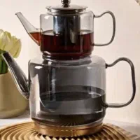 کتری قوری پیرکس کف استیل