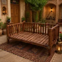 تخت سنتی و نیمکت و سازه های چوبی