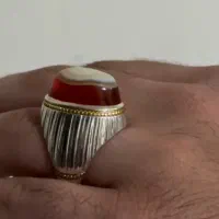 انگشتر عقیق سه پوست