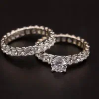 انگشتر حلقه و پشت حلقه جواهر تمام نقره تکتاش نشون|بدلیجات|تبریز, |دیوار