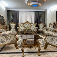 مبل سلطنتی چوب راش ۹نفره کاملا سالم بامیزوعسلی|مبلمان خانگی و میز عسلی|ری, دولت‌آباد|دیوار