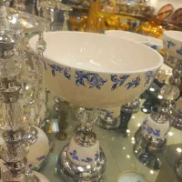 ظروف پذیرایی چینی با پایه کریستال وبرنز|ظروف سرو و پذیرایی|تهران, هروی|دیوار