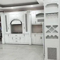 کابینت.کمد. منبران .نئوکلاسیک.هایگلاس|کتابخانه، شلف، قفسههای دیواری|چابهار, |دیوار