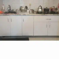 کابینت و گاز رومیزی شیشه ای و سینک استیل یک لگنه