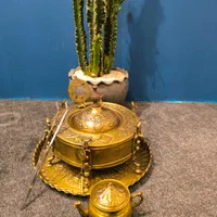 منقل برنجی قلم کاری|کلکسیون اشیاء عتیقه|تهران, شوش (باغ آذری)|دیوار