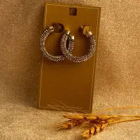 گوشواره نگینی حلقه ای