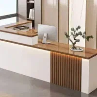 میزکلاسیک چوب پایه استیل دفتر املاک دپارتمان مدرن