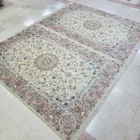 فرش جفت ۶ متری گل‌ابریشم طرح خطیبی تبریز