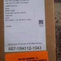 فروش فوری لپ تاپ msi i5 16 ddr4 1tb ssd