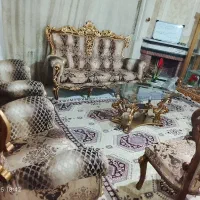 مبلمان استیل سلطنتی و آینه کنسول|مبلمان خانگی و میز عسلی|چهارباغ, |دیوار