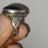 انگشتر نقره با سنگ  حدید