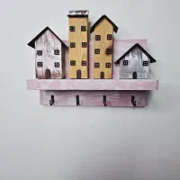 تولیدجاکلیدی و آویز حوله کلبه چوب روسی طرح پتینه