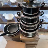 قابلمه ۱۰ پارچه گرانیتی رنگ چرمی