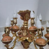 لوستر برنجی کلاسیک آب طلا