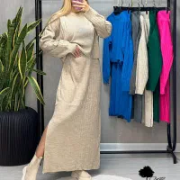 ست بلوز دامن بافت یقه گرد