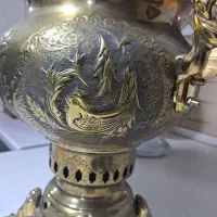 سماور برنزی برنجی قلم کاری شده ذغالی|کلکسیون اشیاء عتیقه|ری, شهادت|دیوار