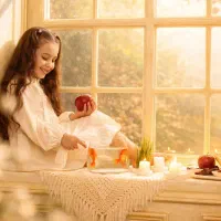 دکور نوروزی آتلیه عکس مثبت کودک خانواده