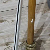 چوپ پرده زرد و سفید ساده تمیز در حد نو