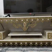 میز تلوزیون برنجی طرح طاووس
