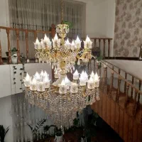 لوستر کلاسیک ۳۶ شاخه کروم آبکاری طلا دو طبقه|لوستر و چراغ آویز|قائمشهر, |دیوار