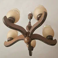 یک عدد لوستر چوبی ۵شعله|لوستر و چراغ آویز|اندیشه, اندیشه فاز ۳|دیوار