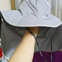 کلاه آفتابگیر محافظ صورت و گردن با بند نگهدارنده