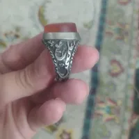 انگشتر نقره سنگین روی رکاب نوشته علی مع الحق