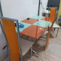 میزنهارخوری باچهارعددصندلی استیل اصل|میز و صندلی غذاخوری|زابل, |دیوار