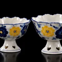 فروش ظرف گل پنبه ای ونقره ای ترک