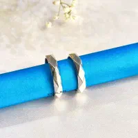 حلقه ست نقره نامزدی مدل هشت پر مشابه طلا