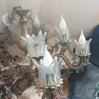 لوستر برنز ۵ شاخه در حد نو|لوستر و چراغ آویز|خوی, |دیوار