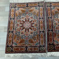 جفت سایز ۶۰ در ۹۰ طرح گنبدی تبریز ۵۰ رج گل ابریشم|فرش|تهران, حر|دیوار