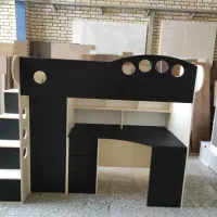 تخت دوطبقه چـوبـین|تخت و سرویس خواب|برخوار, |دیوار