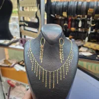 نیم ست اویز دار یک گرم گوشواره یک گرم صد