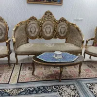 مبل استیل فرحی 9  نفره بامیزبزرگ وگل میز