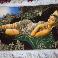 تابلو فرش دستباف دختر جواهر فروش 20٪ ابریشم