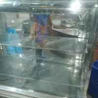 فر صنعتی چهار سینی بخار دار و ویترین شیشه ای