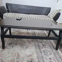 مبل راحتی ۱۰ نفره چرم و چوب و پارچه|مبلمان خانگی و میز عسلی|تهران, سردارجنگل|دیوار