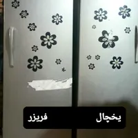 یخچال و فریزر دو قلو رنگ نقرهای سالم