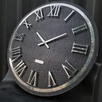 ساعت دیواری چرم استیل