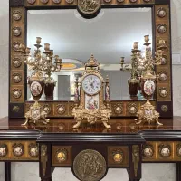 ساعت شمعدان لمونژ برنز عتیقه انتیک|صنایع دستی و سایر لوازم تزئینی|تهران, نیروی هوایی (پیروزی)|دیوار