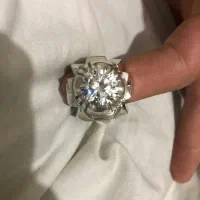 انگشتر مردانه نقره موزینایت سفید|جواهرات|سنندج, |دیوار