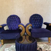 ۲عدد صندلی تکنفره به همراه جلومبلی و عسلی ست|مبلمان خانگی و میز عسلی|تهران, دریاچه شهدای خلیج فارس|دیوار