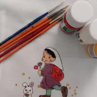 نقاشی روی مقنعه
